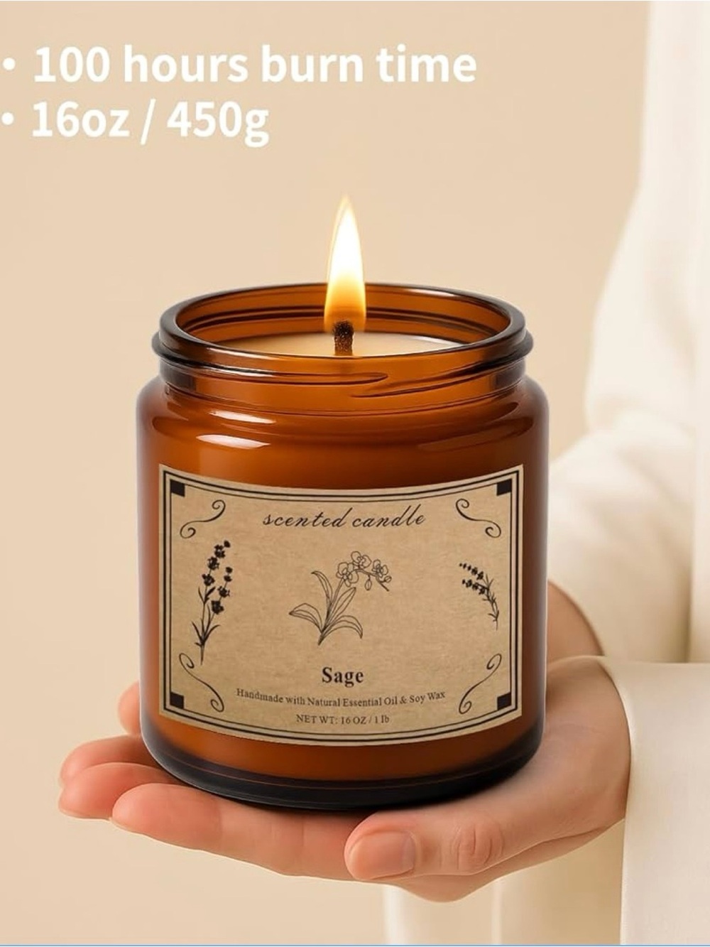 Sage Scented Candle, new in box